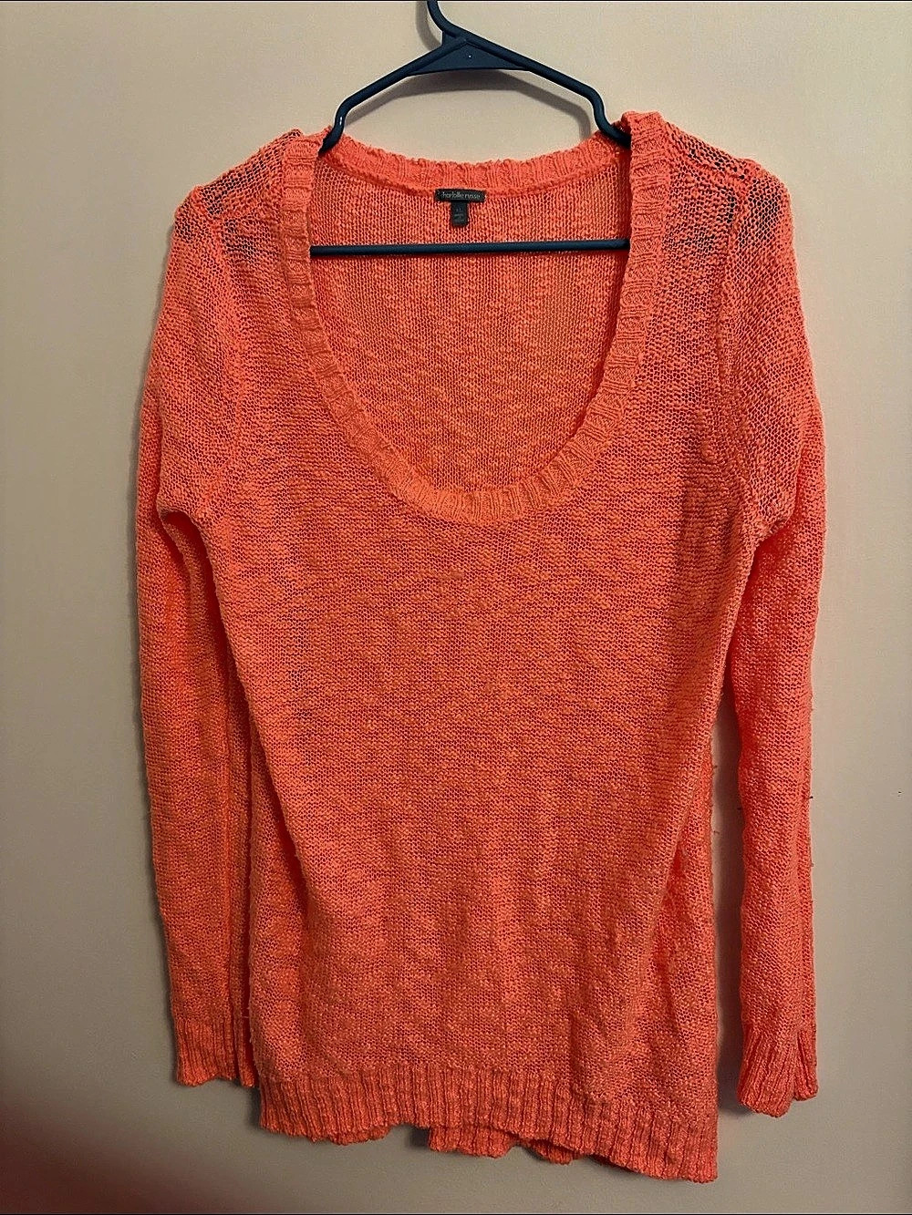 Charlotte Russe Orange Scoop Neck Sweater Size XL